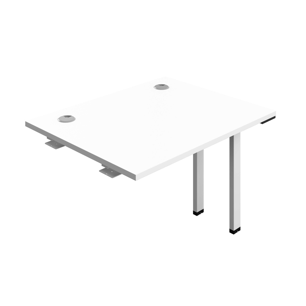 Synergy Bench Extension With Cable Ports: 1 Person (Fsc) | 1000 X 800 | White/White