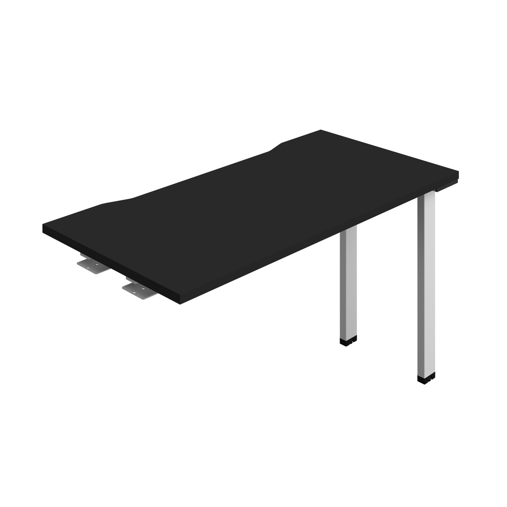 Synergy Bench Extension With Cut Out: 1 Person (Fsc) | 1200 X 600 | Black/Silver