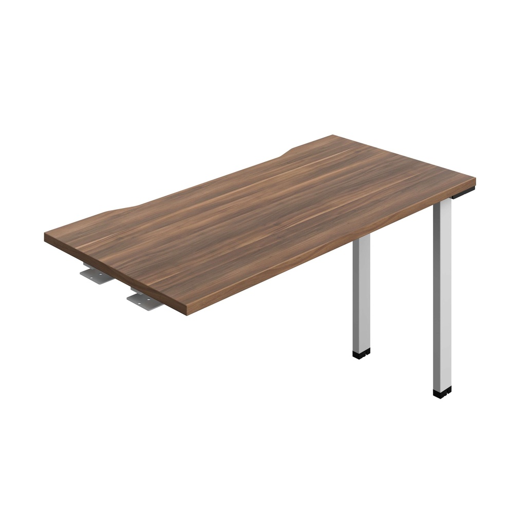 Synergy Bench Extension With Cut Out: 1 Person (Fsc) | 1200 X 600 | Dark Walnut/Silver