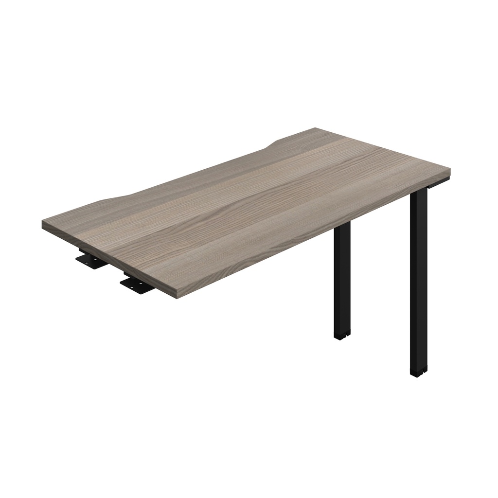 Synergy Bench Extension With Cut Out: 1 Person (Fsc) | 1200 X 600 | Grey Oak/Black
