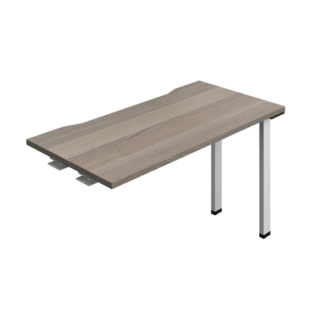Synergy Bench Extension With Cut Out: 1 Person (Fsc) | 1200 X 600 | Grey Oak/Silver