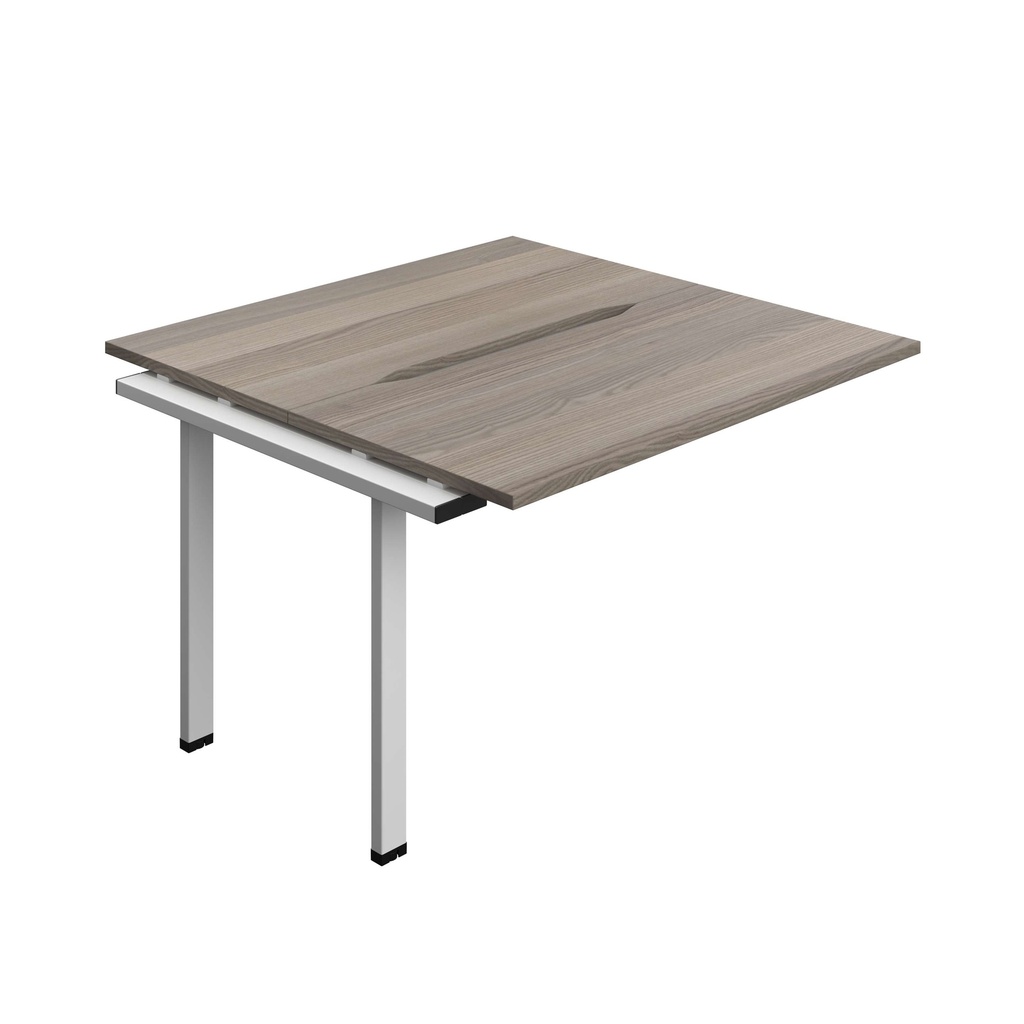 Synergy Bench Extension With Cut Out: 2 Person (Fsc) | 1200 X 600 | Grey Oak/Silver