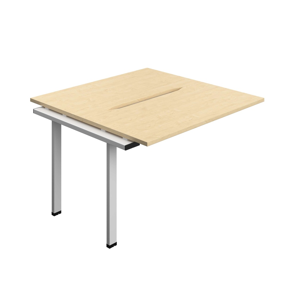 Synergy Bench Extension With Cut Out: 2 Person (Fsc) | 1200 X 600 | Maple/Silver