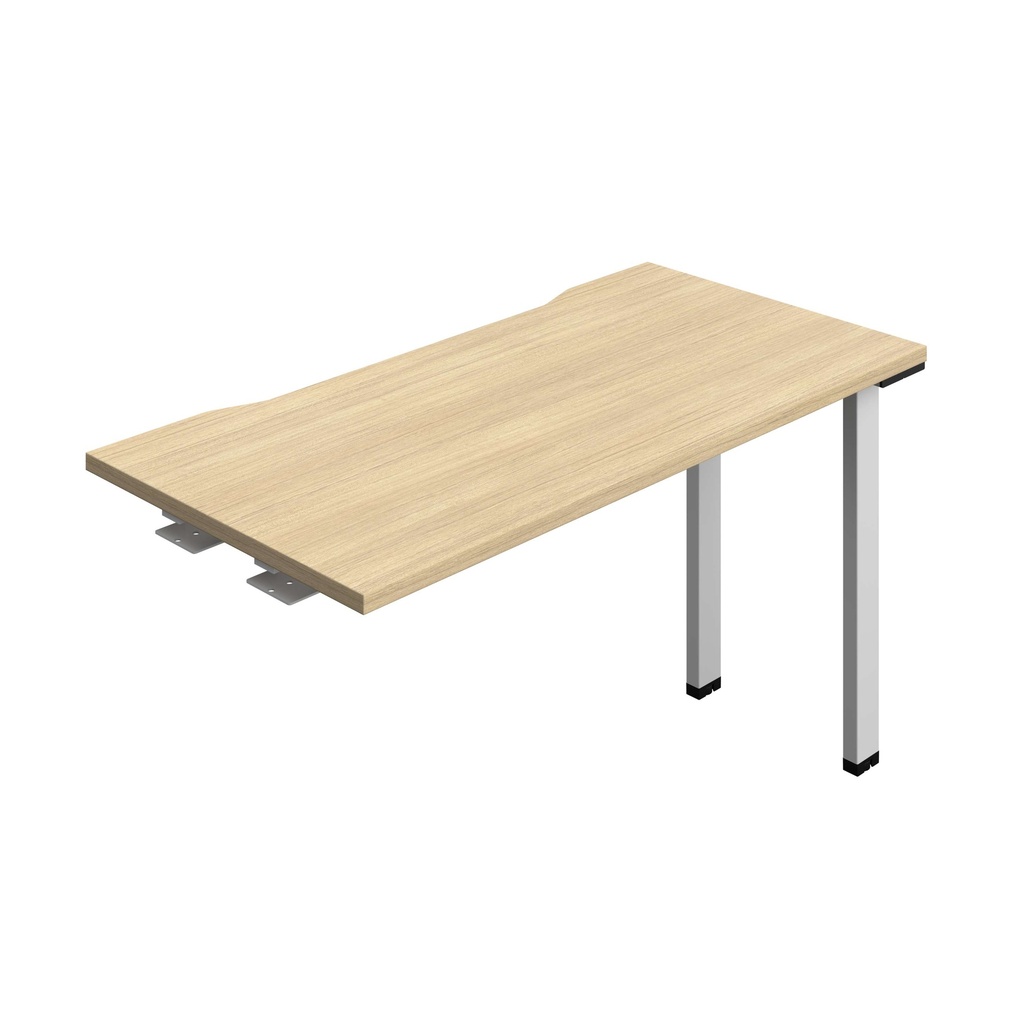 Synergy Bench Extension With Cut Out: 1 Person (Fsc) | 1200 X 600 | Nova Oak/Silver