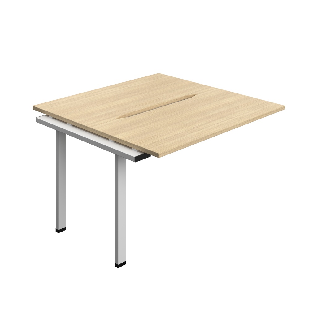 Synergy Bench Extension With Cut Out: 2 Person (Fsc) | 1200 X 600 | Nova Oak/Silver