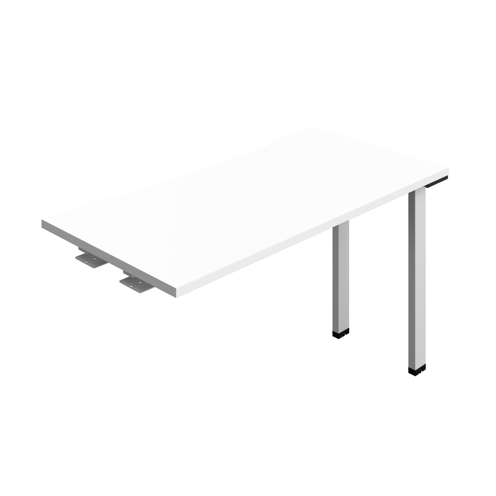 Synergy Bench Extension With Cut Out: 1 Person (Fsc) | 1200 X 600 | White/Silver