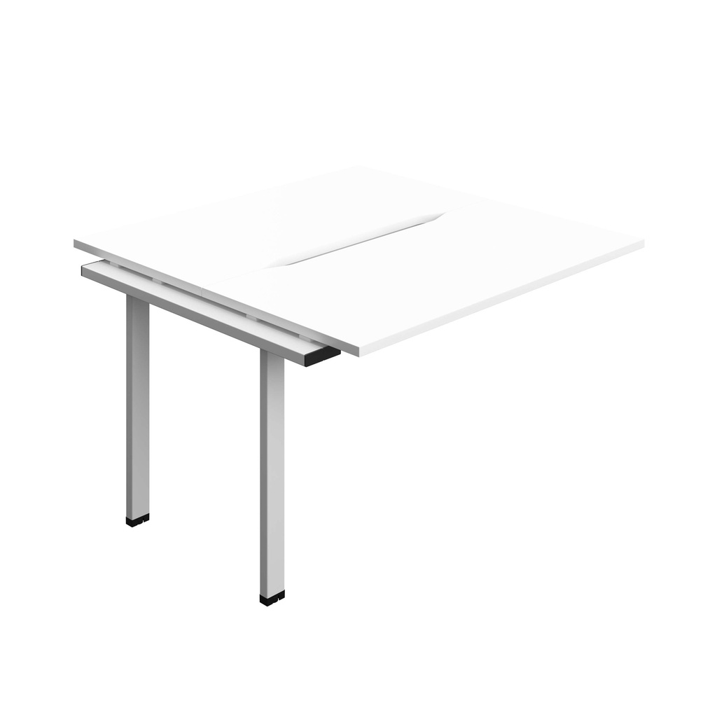 Synergy Bench Extension With Cut Out: 2 Person (Fsc) | 1200 X 600 | White/Silver