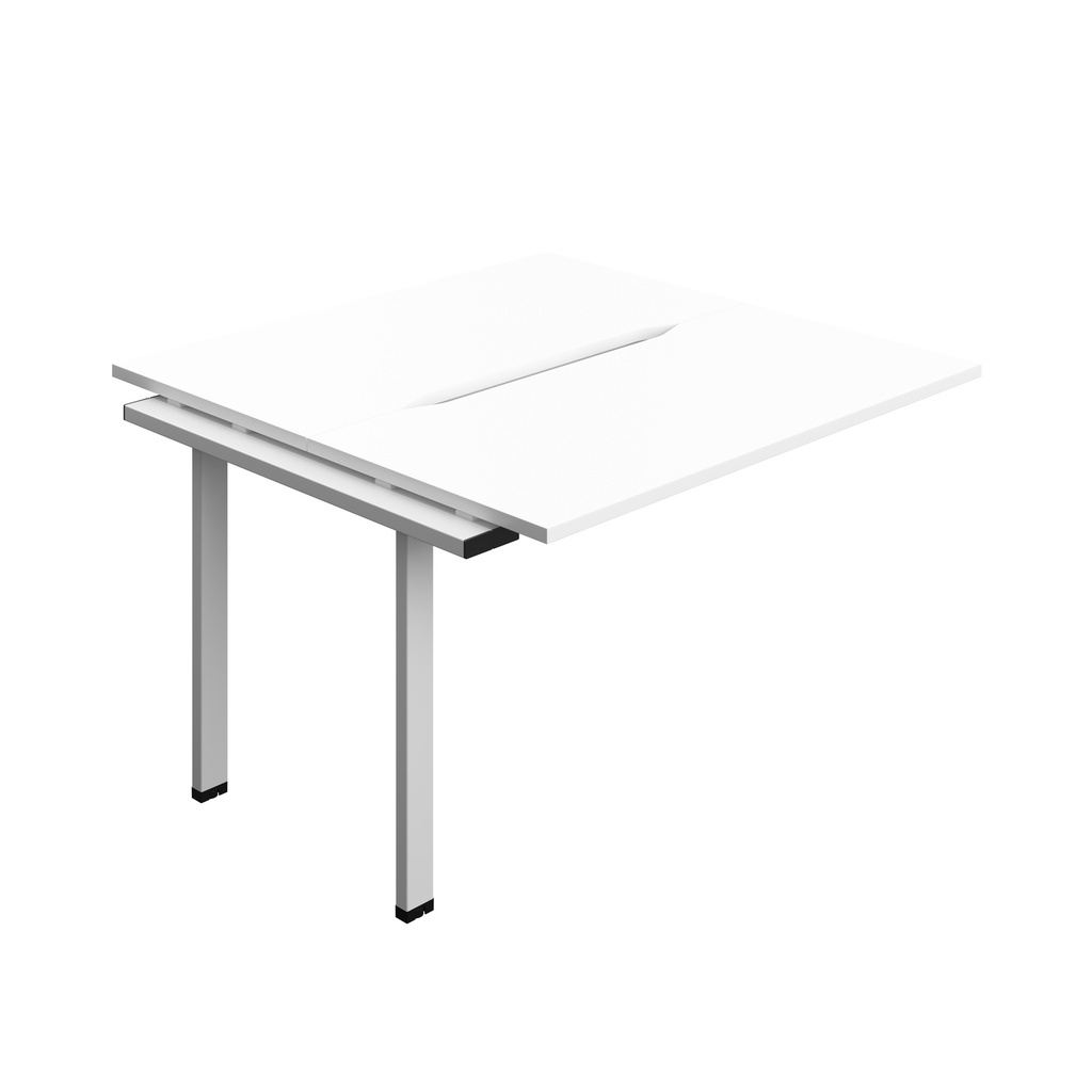 Synergy Bench Extension With Cut Out: 2 Person (Fsc) | 1200 X 600 | White/Silver