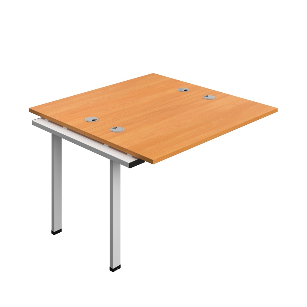 Synergy Bench Extension With Cable Ports: 2 Person (Fsc) | 1200 X 600 | Beech/Silver