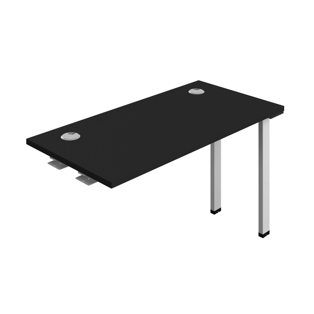 Synergy Bench Extension With Cable Ports: 1 Person (Fsc) | 1200 X 600 | Black/Silver