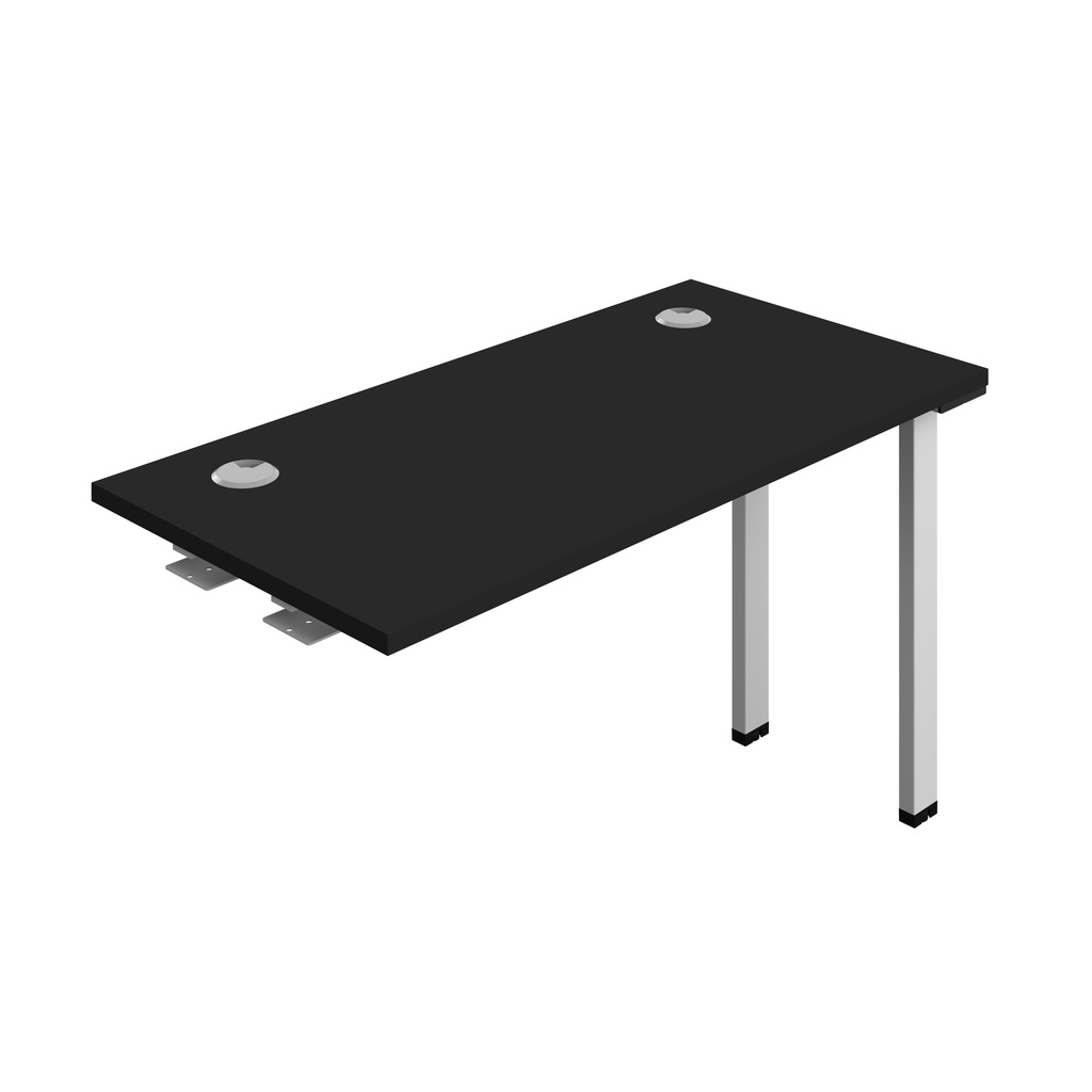 Synergy Bench Extension With Cable Ports: 1 Person (Fsc) | 1200 X 600 | Black/Silver