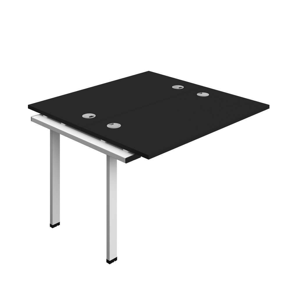 Synergy Bench Extension With Cable Ports: 2 Person (Fsc) | 1200 X 600 | Black/White