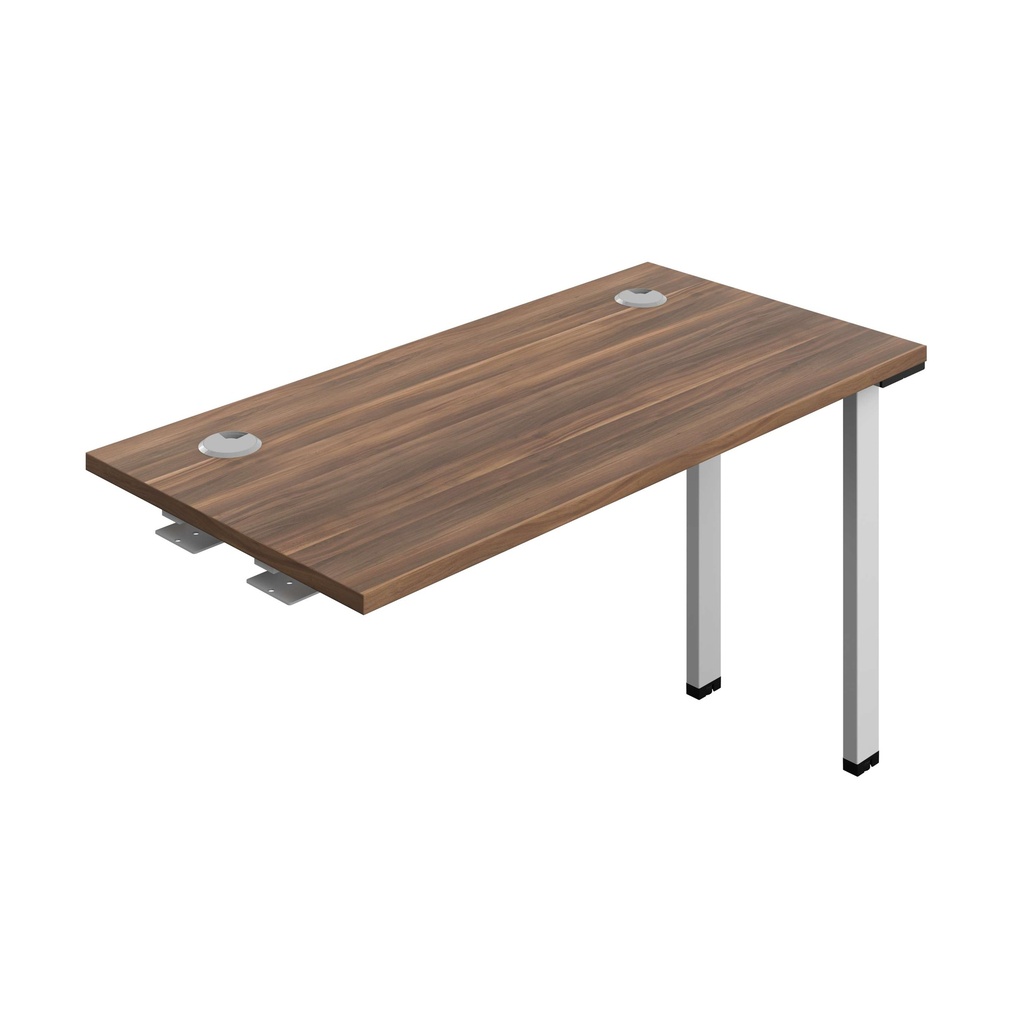 Synergy Bench Extension With Cable Ports: 1 Person (Fsc) | 1200 X 600 | Dark Walnut/Silver