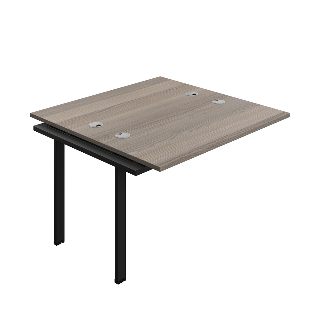 Synergy Bench Extension With Cable Ports: 2 Person (Fsc) | 1200 X 600 | Grey Oak/Black