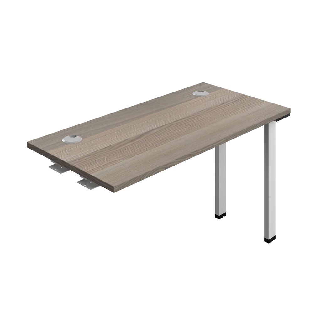 Synergy Bench Extension With Cable Ports: 1 Person (Fsc) | 1200 X 600 | Grey Oak/Silver