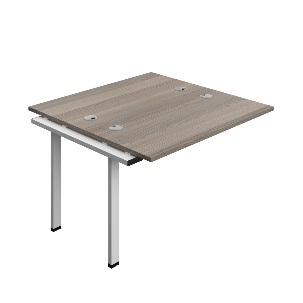 Synergy Bench Extension With Cable Ports: 2 Person (Fsc) | 1200 X 600 | Grey Oak/Silver