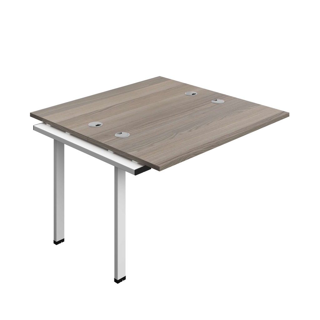 Synergy Bench Extension With Cable Ports: 2 Person (Fsc) | 1200 X 600 | Grey Oak/White