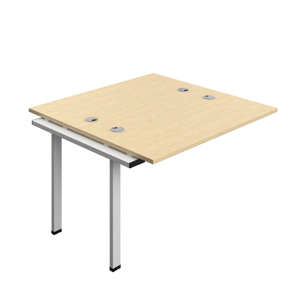 Synergy Bench Extension With Cable Ports: 2 Person (Fsc) | 1200 X 600 | Maple/Silver