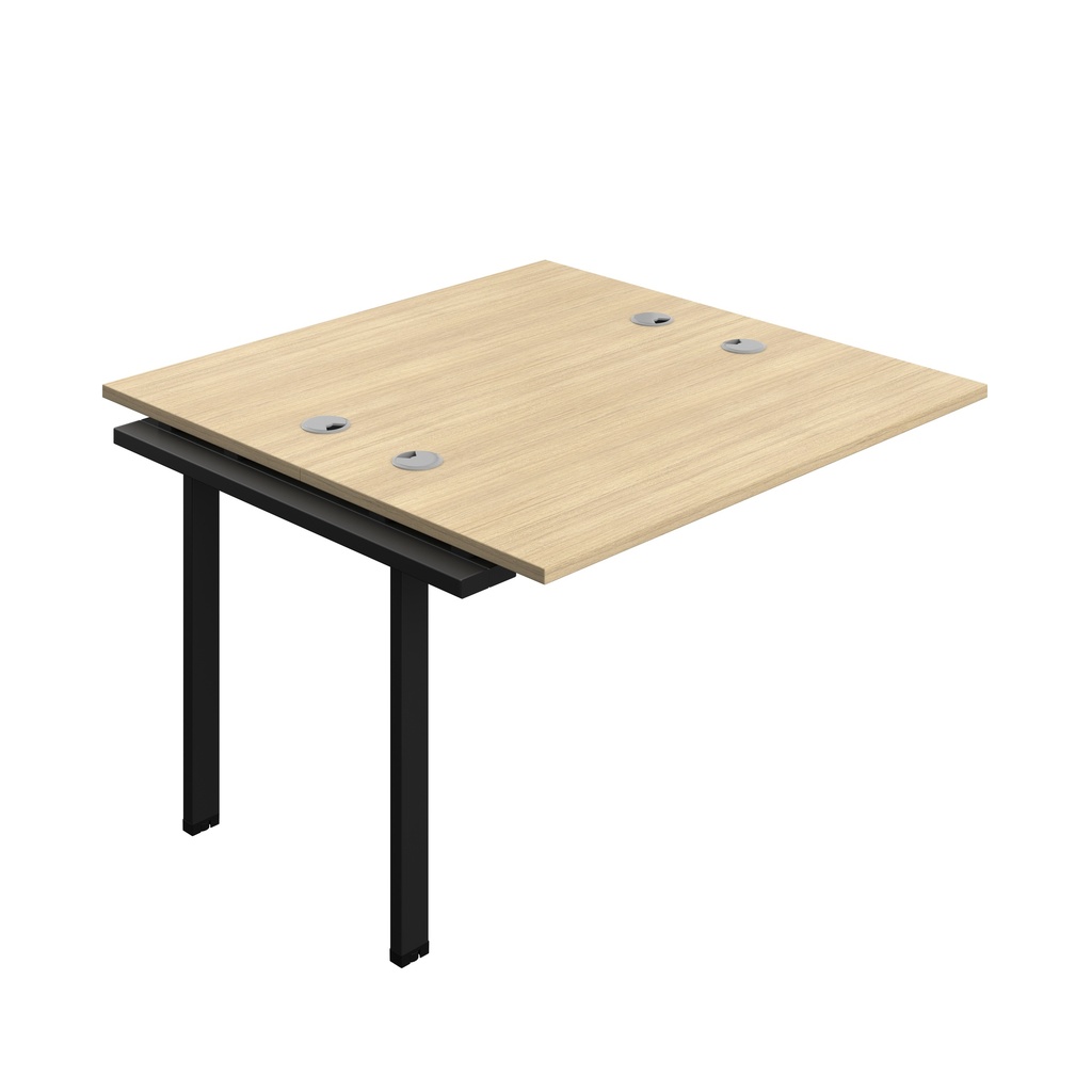 Synergy Bench Extension With Cable Ports: 2 Person (Fsc) | 1200 X 600 | Nova Oak/Black