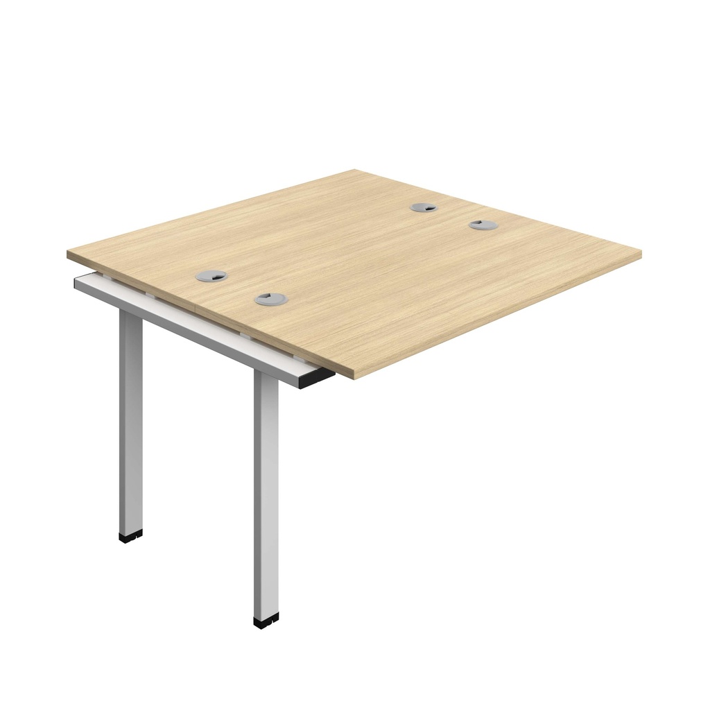 Synergy Bench Extension With Cable Ports: 2 Person (Fsc) | 1200 X 600 | Nova Oak/Silver