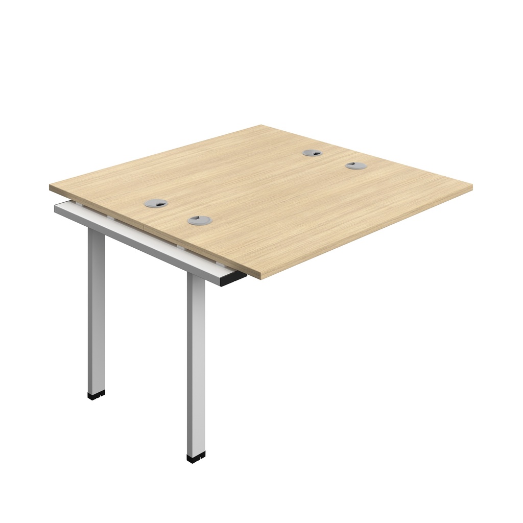 Synergy Bench Extension With Cable Ports: 2 Person (Fsc) | 1200 X 600 | Nova Oak/Silver