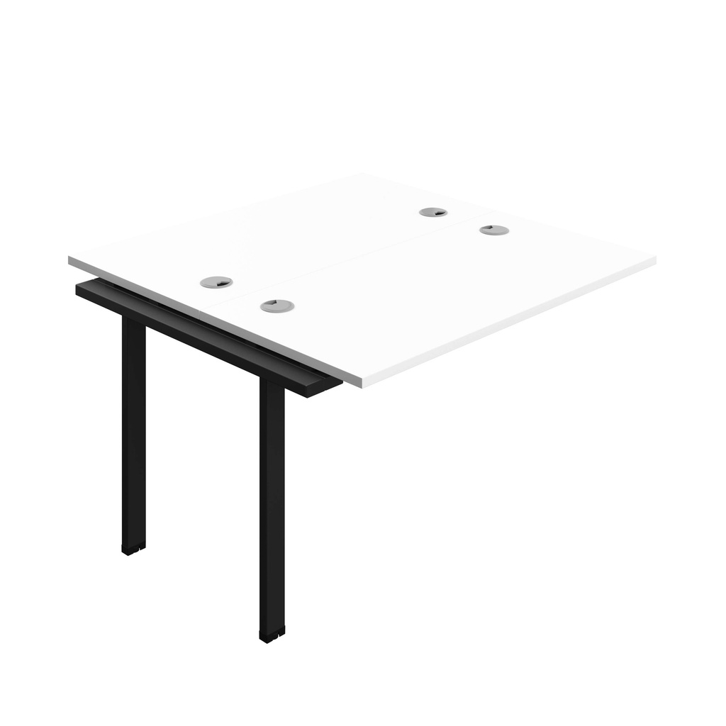 Synergy Bench Extension With Cable Ports: 2 Person (Fsc) | 1200 X 600 | White/Black