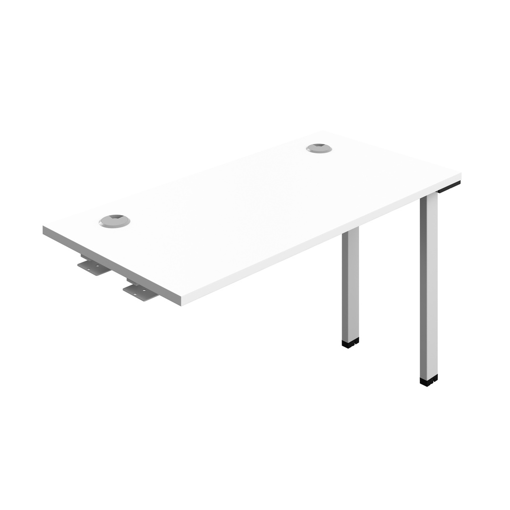 Synergy Bench Extension With Cable Ports: 1 Person (Fsc) | 1200 X 600 | White/Silver