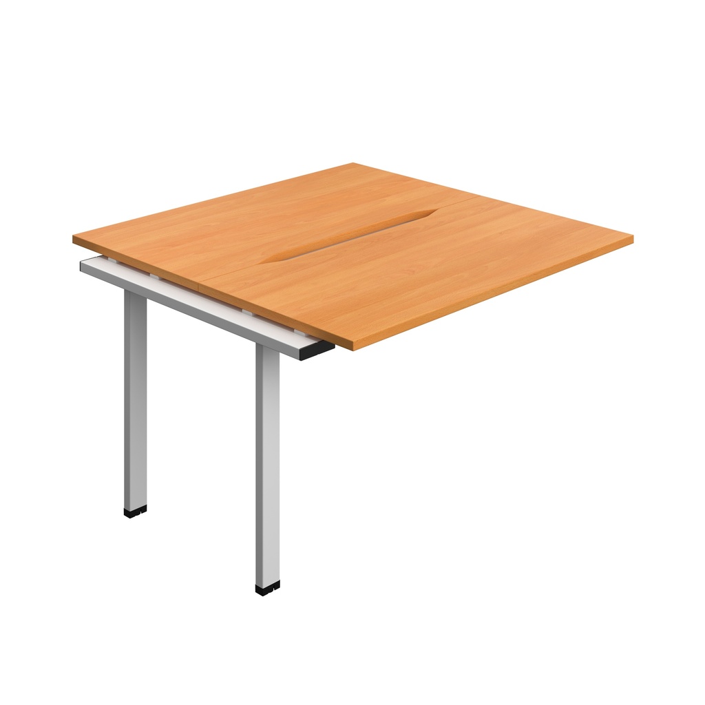Synergy Bench Extension With Cut Out: 2 Person (Fsc) | 1200 X 700 | Beech/Silver