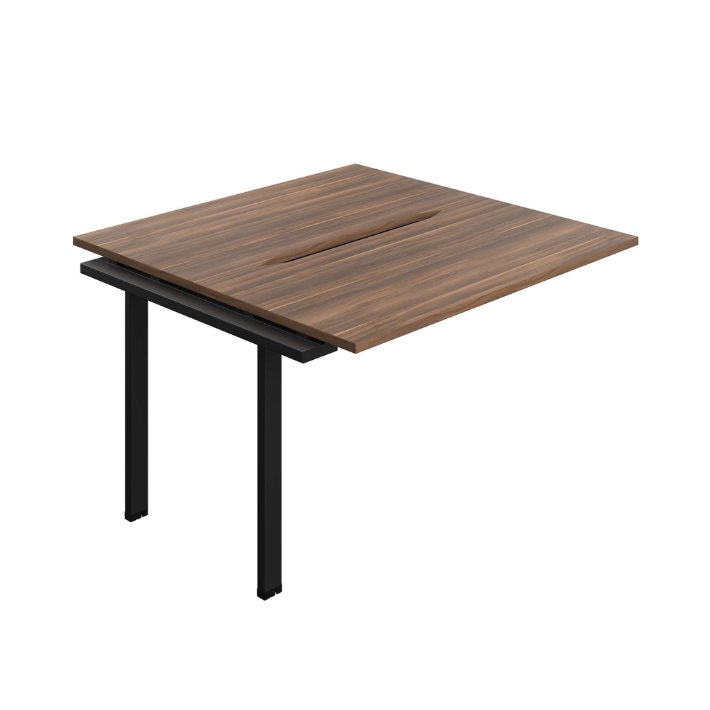 Synergy Bench Extension With Cut Out: 2 Person (Fsc) | 1200 X 700 | Dark Walnut/Black