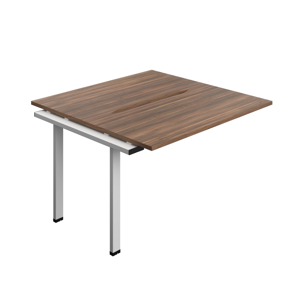 Synergy Bench Extension With Cut Out: 2 Person (Fsc) | 1200 X 700 | Dark Walnut/Silver