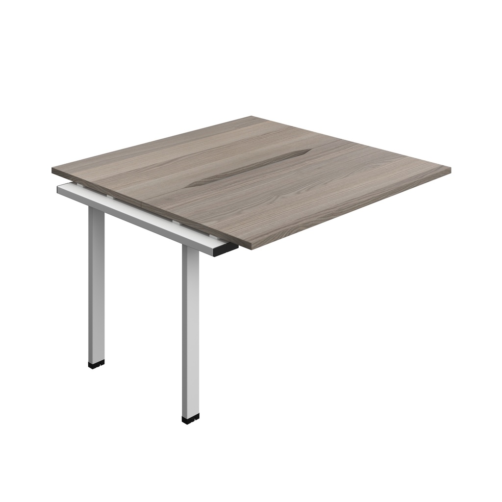 Synergy Bench Extension With Cut Out: 2 Person (Fsc) | 1200 X 700 | Grey Oak/Silver