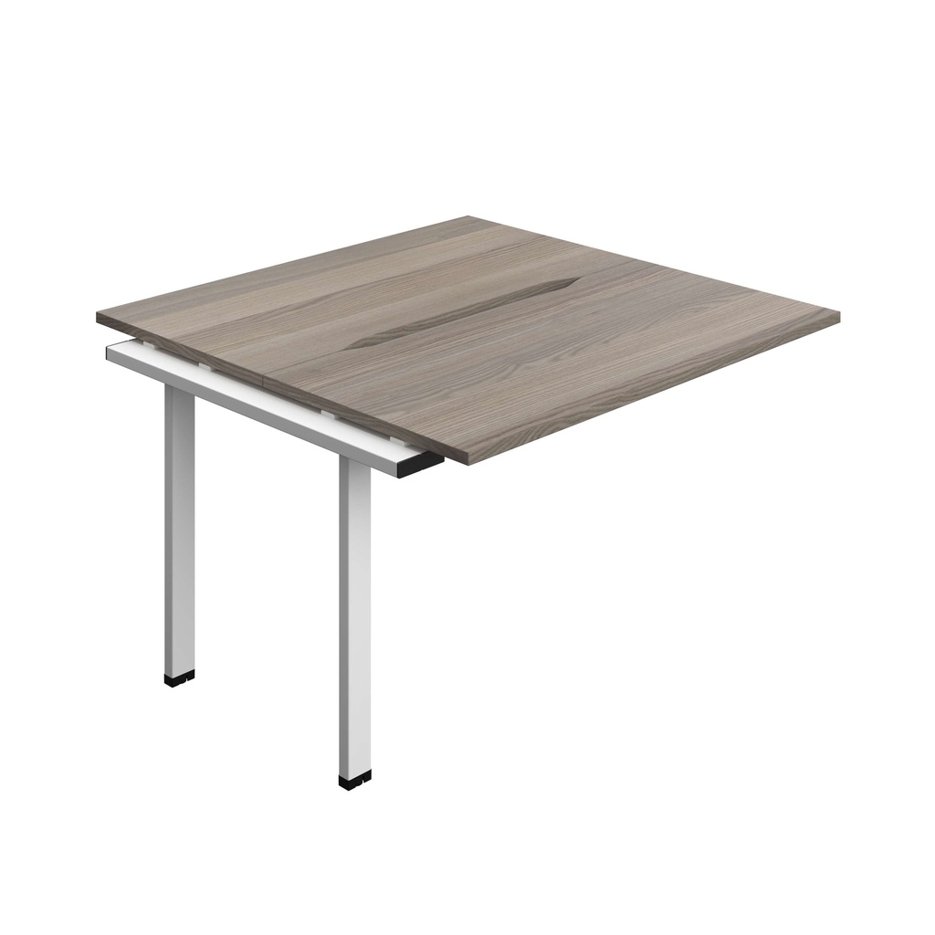 Synergy Bench Extension With Cut Out: 2 Person (Fsc) | 1200 X 700 | Grey Oak/White