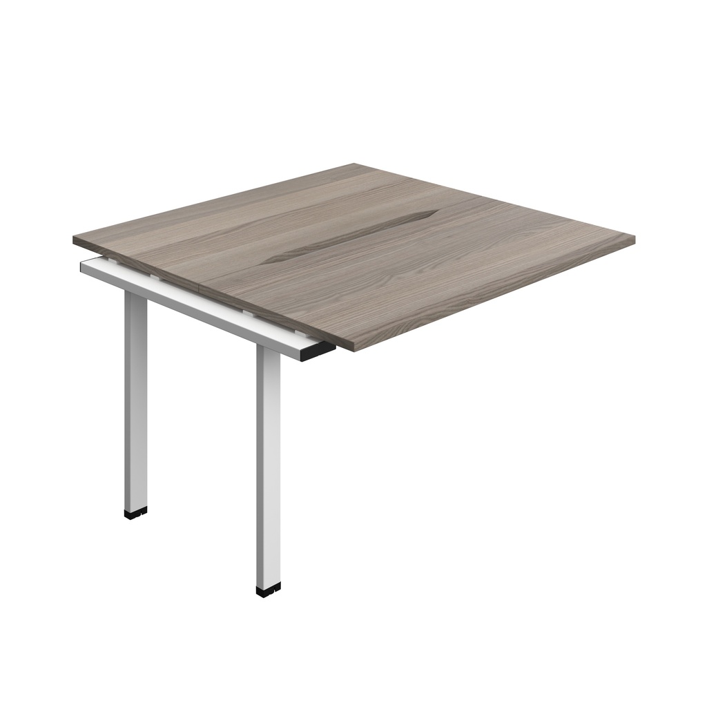 Synergy Bench Extension With Cut Out: 2 Person (Fsc) | 1200 X 700 | Grey Oak/White