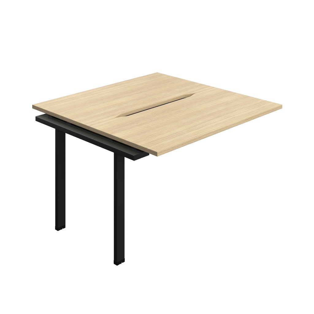 Synergy Bench Extension With Cut Out: 2 Person (Fsc) | 1200 X 700 | Nova Oak/Black