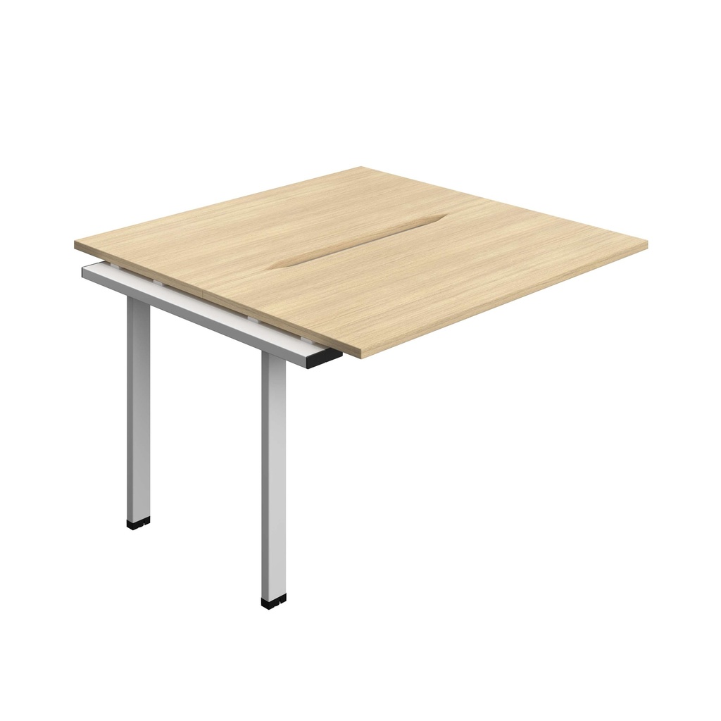 Synergy Bench Extension With Cut Out: 2 Person (Fsc) | 1200 X 700 | Nova Oak/Silver