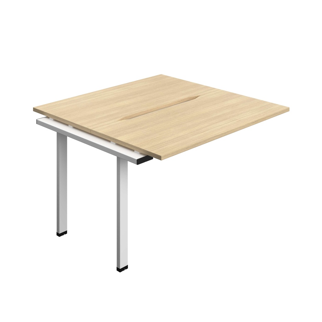 Synergy Bench Extension With Cut Out: 2 Person (Fsc) | 1200 X 700 | Nova Oak/White