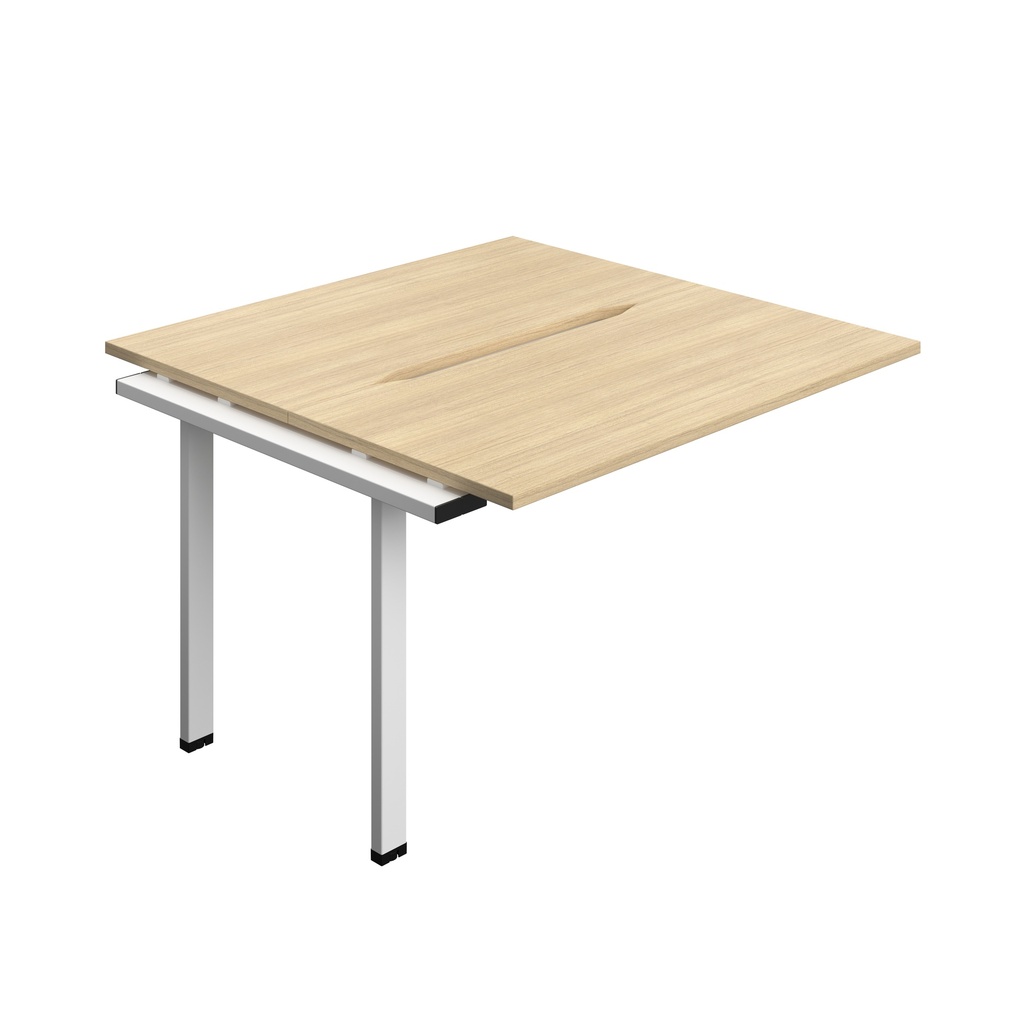 Synergy Bench Extension With Cut Out: 2 Person (Fsc) | 1200 X 700 | Nova Oak/White