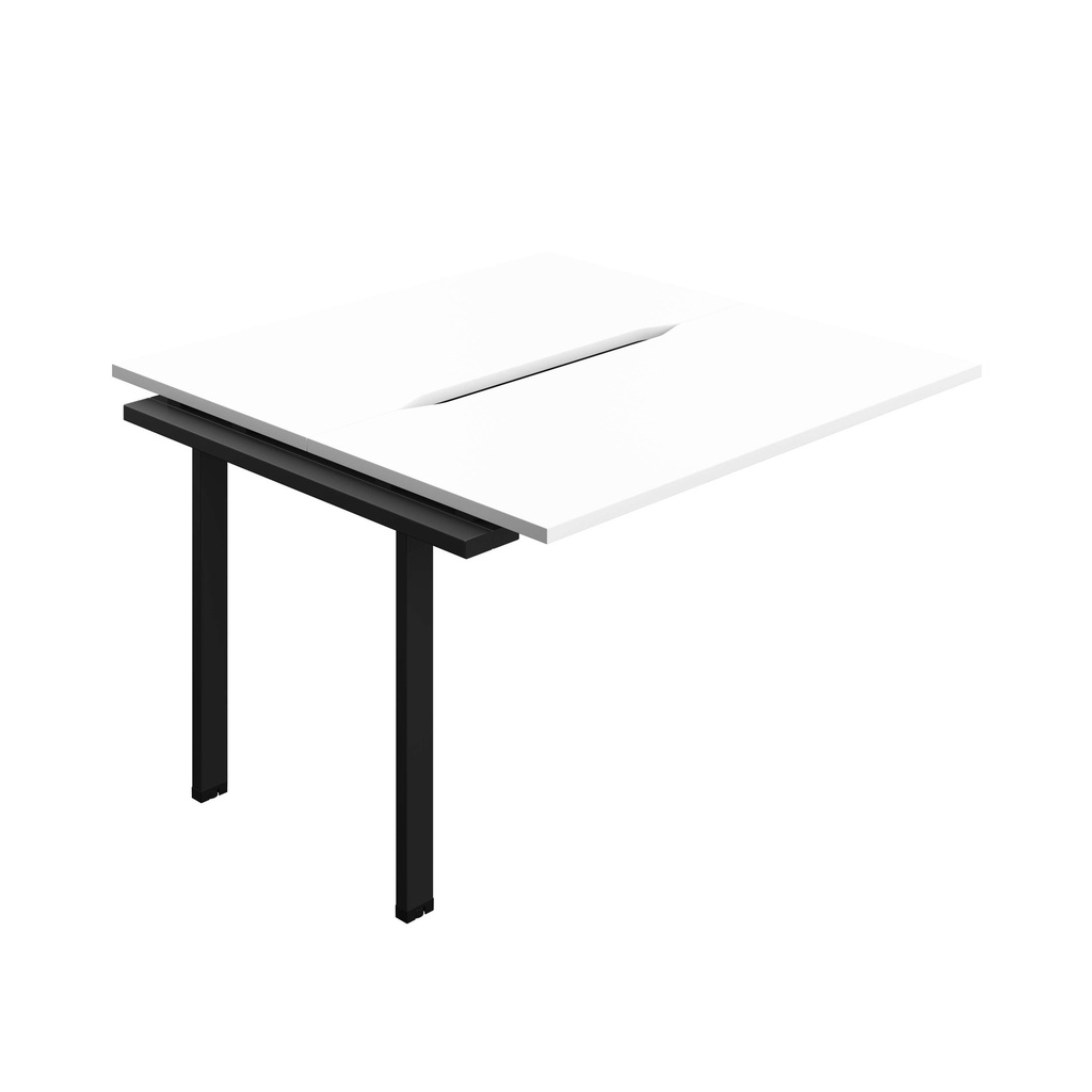 Synergy Bench Extension With Cut Out: 2 Person (Fsc) | 1200 X 700 | White/Black