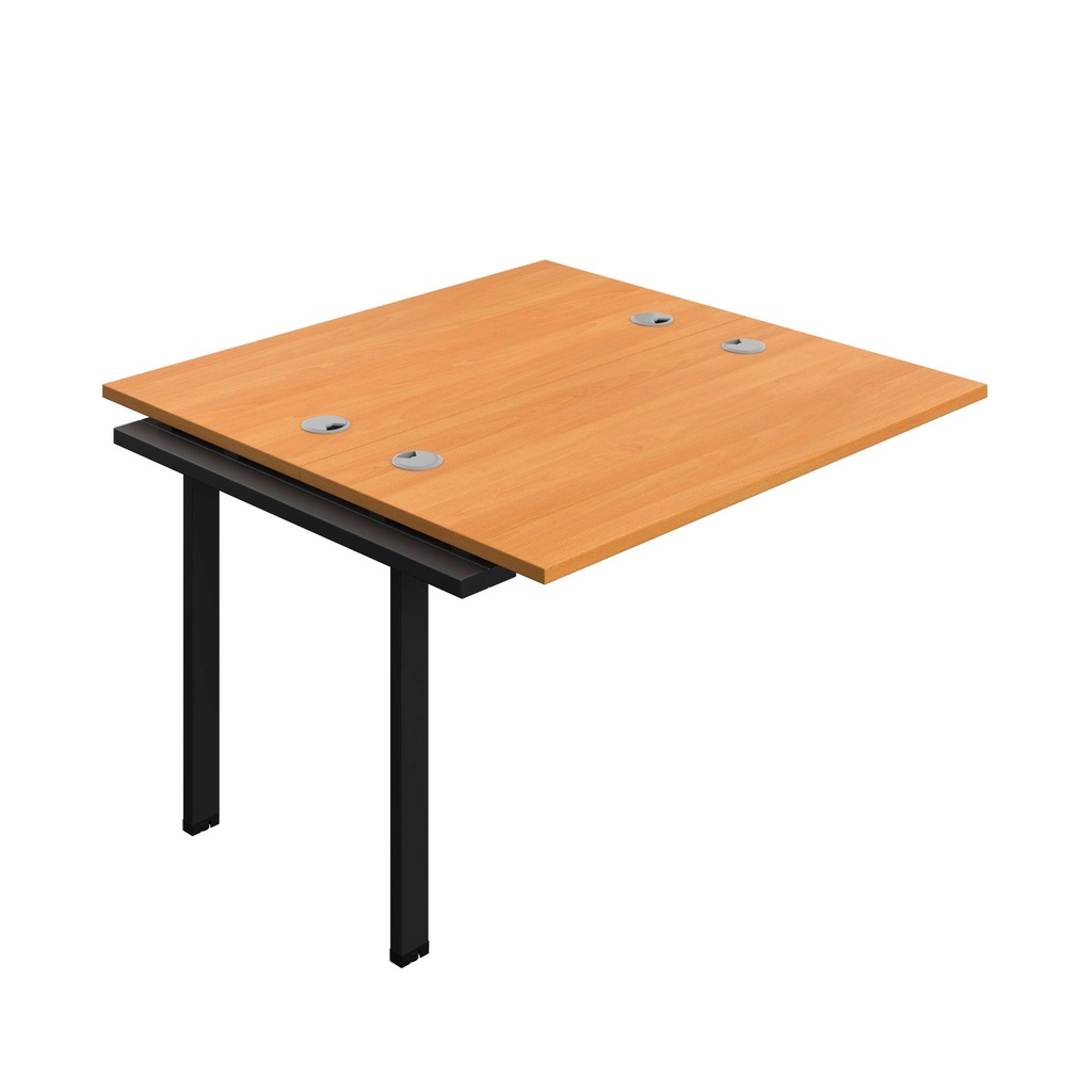 Synergy Bench Extension With Cable Ports: 2 Person (Fsc) | 1200 X 700 | Beech/Black