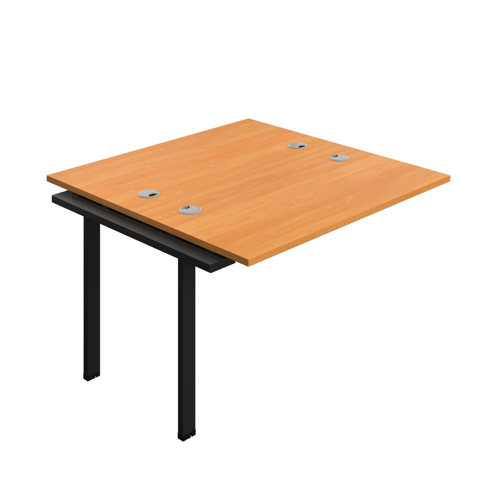 Synergy Bench Extension With Cable Ports: 2 Person (Fsc) | 1200 X 700 | Beech/Black