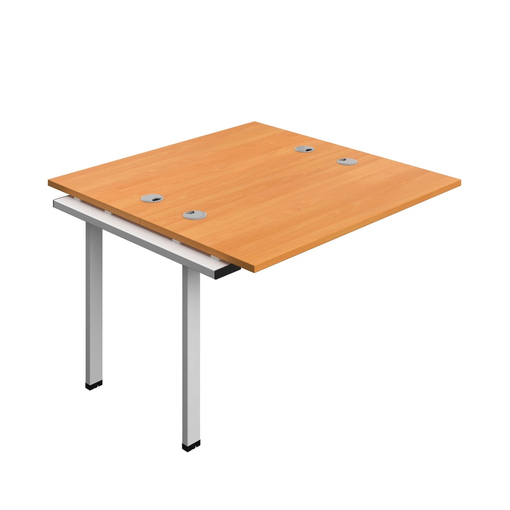 Synergy Bench Extension With Cable Ports: 2 Person (Fsc) | 1200 X 700 | Beech/Silver