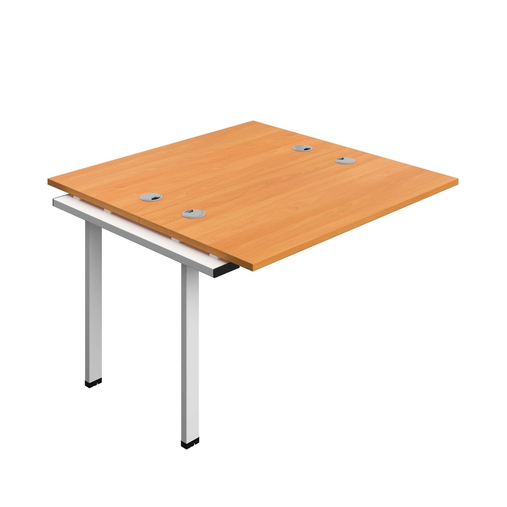 Synergy Bench Extension With Cable Ports: 2 Person (Fsc) | 1200 X 700 | Beech/White