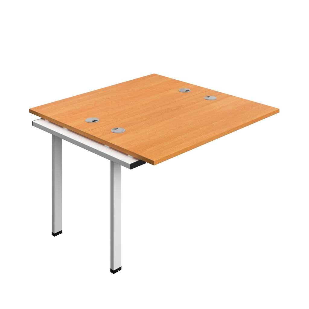 Synergy Bench Extension With Cable Ports: 2 Person (Fsc) | 1200 X 700 | Beech/White