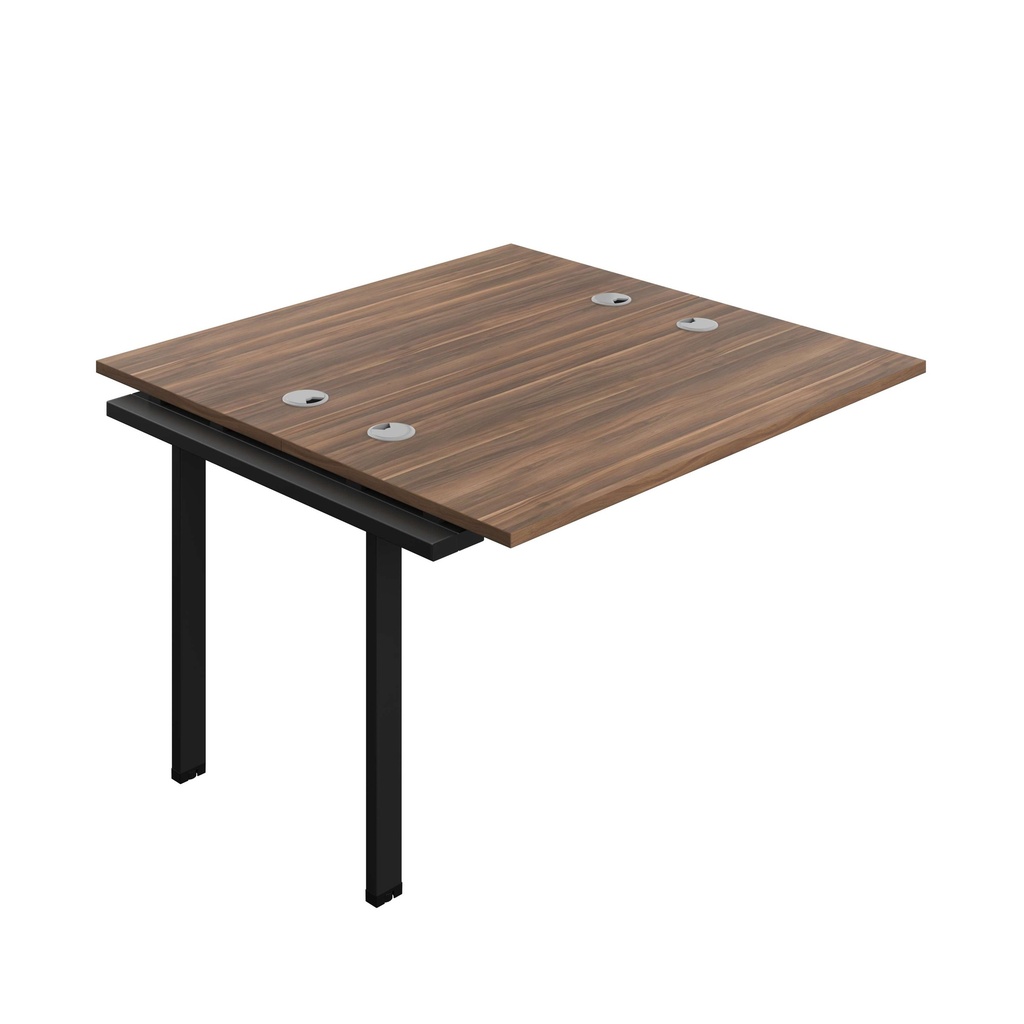 Synergy Bench Extension With Cable Ports: 2 Person (Fsc) | 1200 X 700 | Dark Walnut/Black