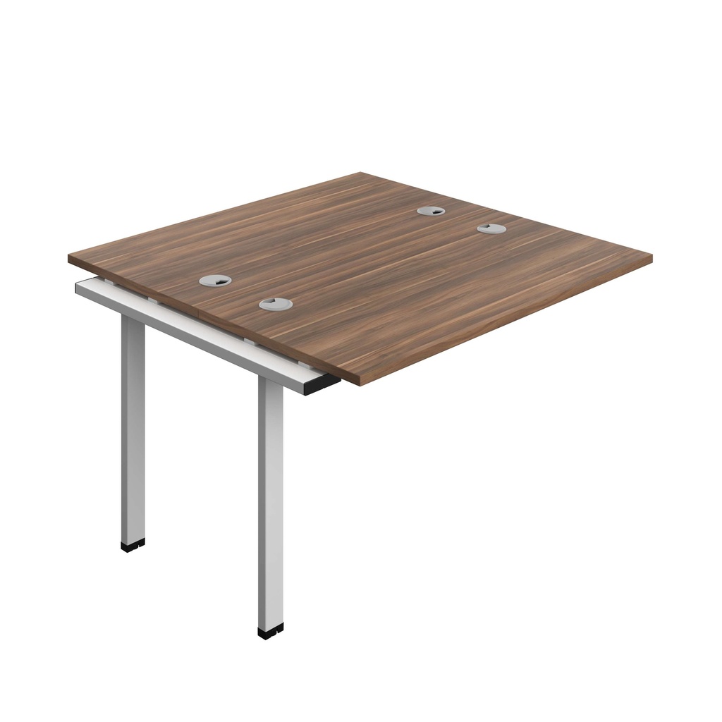 Synergy Bench Extension With Cable Ports: 2 Person (Fsc) | 1200 X 700 | Dark Walnut/Silver