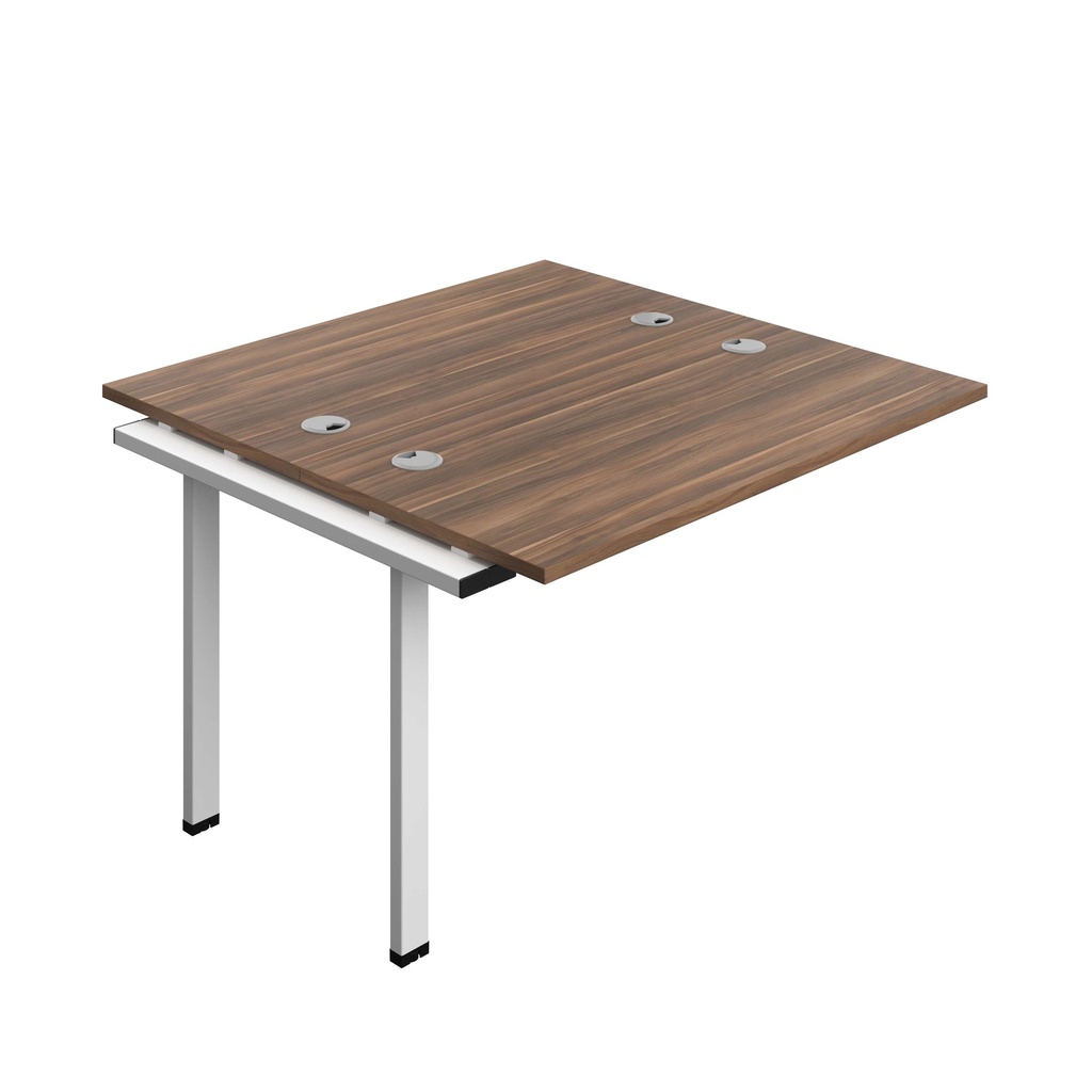 Synergy Bench Extension With Cable Ports: 2 Person (Fsc) | 1200 X 700 | Dark Walnut/White