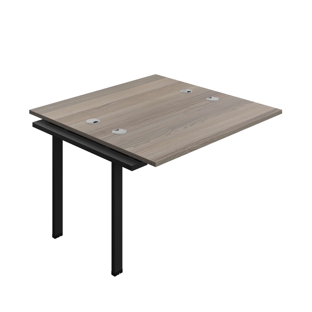 Synergy Bench Extension With Cable Ports: 2 Person (Fsc) | 1200 X 700 | Grey Oak/Black
