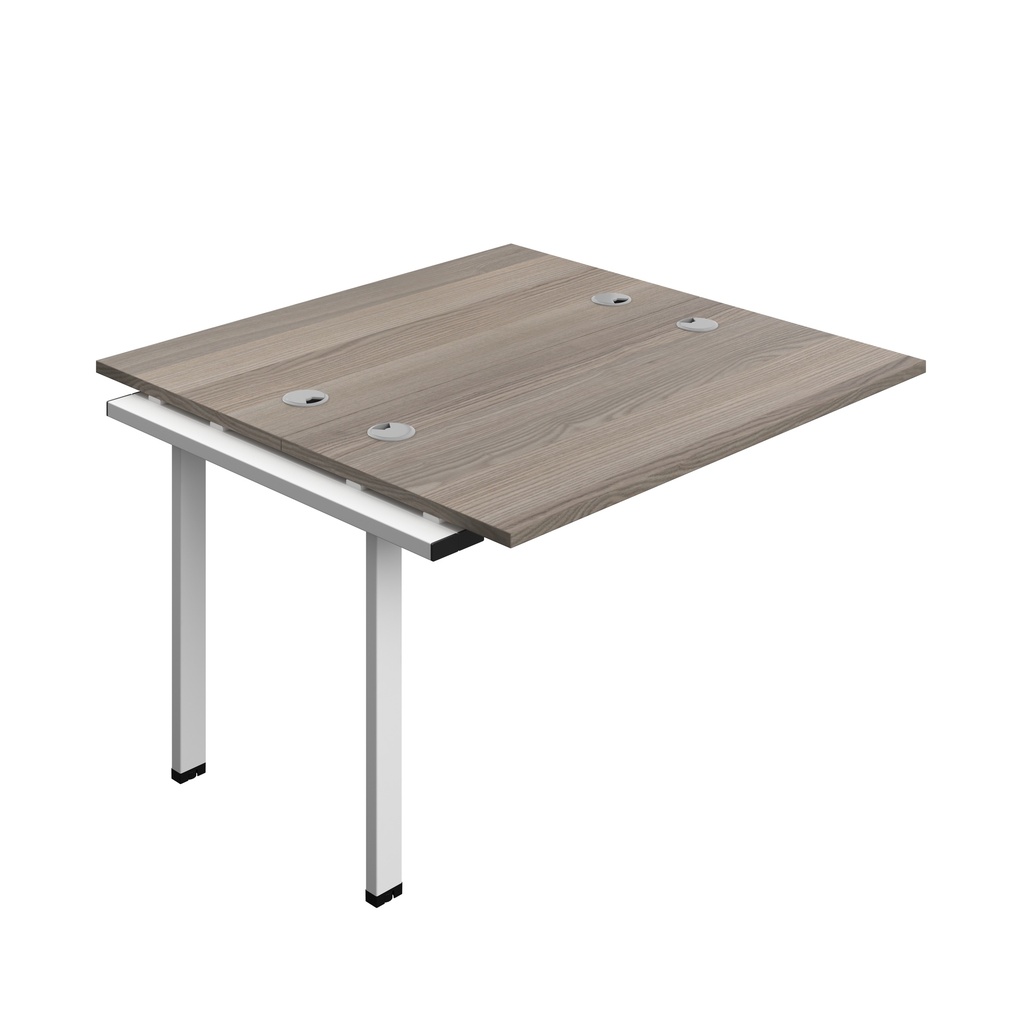 Synergy Bench Extension With Cable Ports: 2 Person (Fsc) | 1200 X 700 | Grey Oak/White