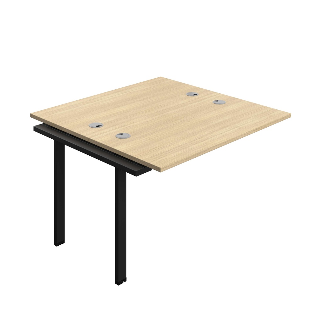 Synergy Bench Extension With Cable Ports: 2 Person (Fsc) | 1200 X 700 | Nova Oak/Black