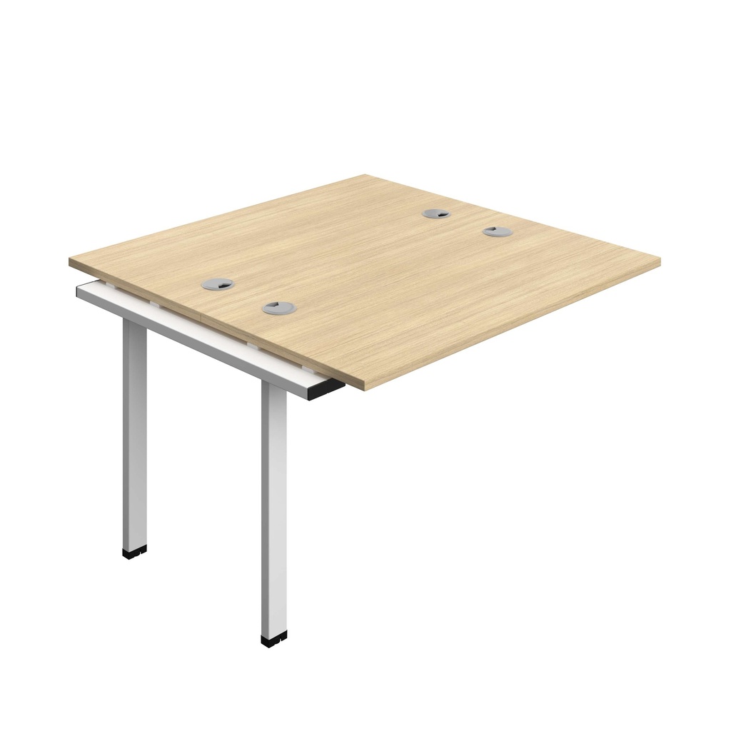 Synergy Bench Extension With Cable Ports: 2 Person (Fsc) | 1200 X 700 | Nova Oak/White
